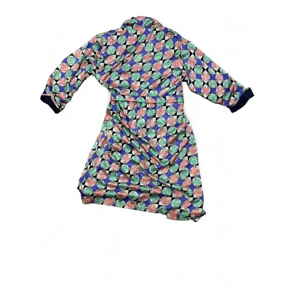 Cypress Multicolored Pattern Satin Terrycloth Lined Spa Heavyweight Robe - Picture 6 of 10